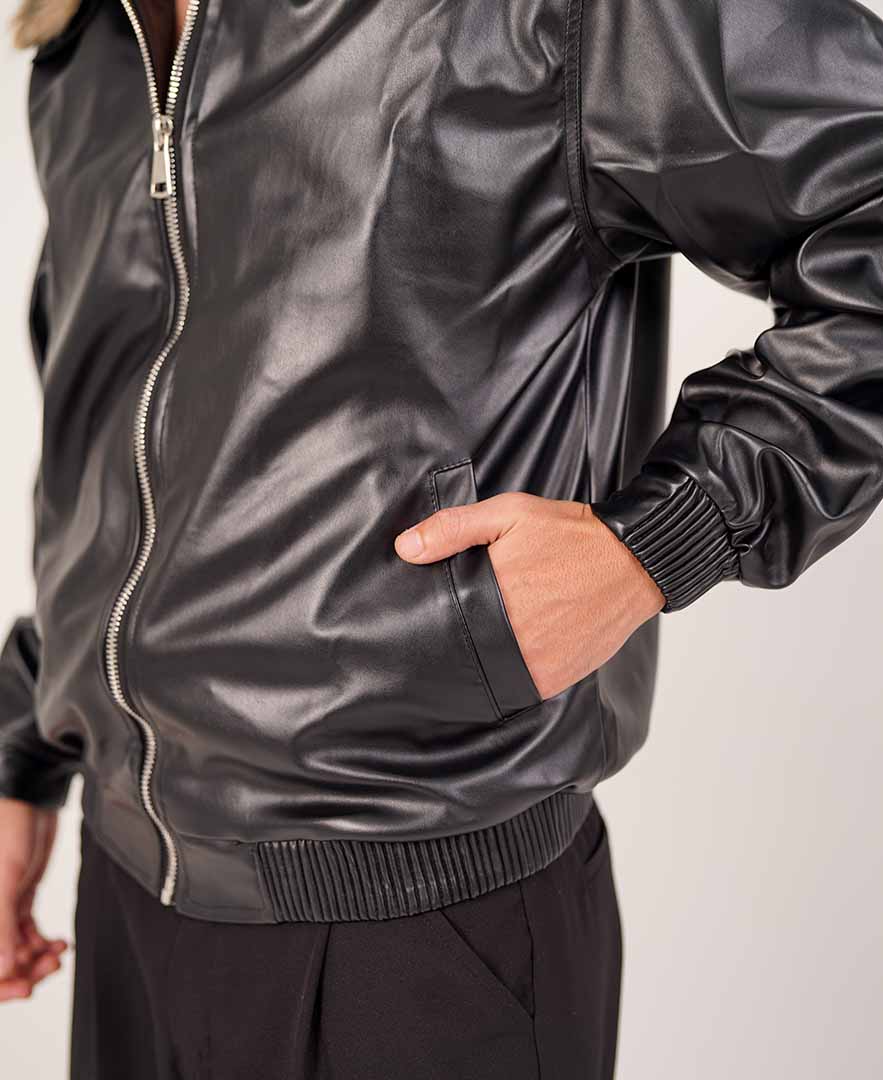 ژاکت یقه خز دار مردانه